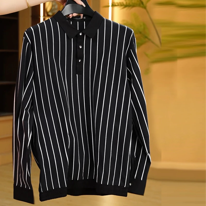 胖子加肥加大码男装长袖T恤特大号宽松翻领卫衣胖男生品牌卫衣