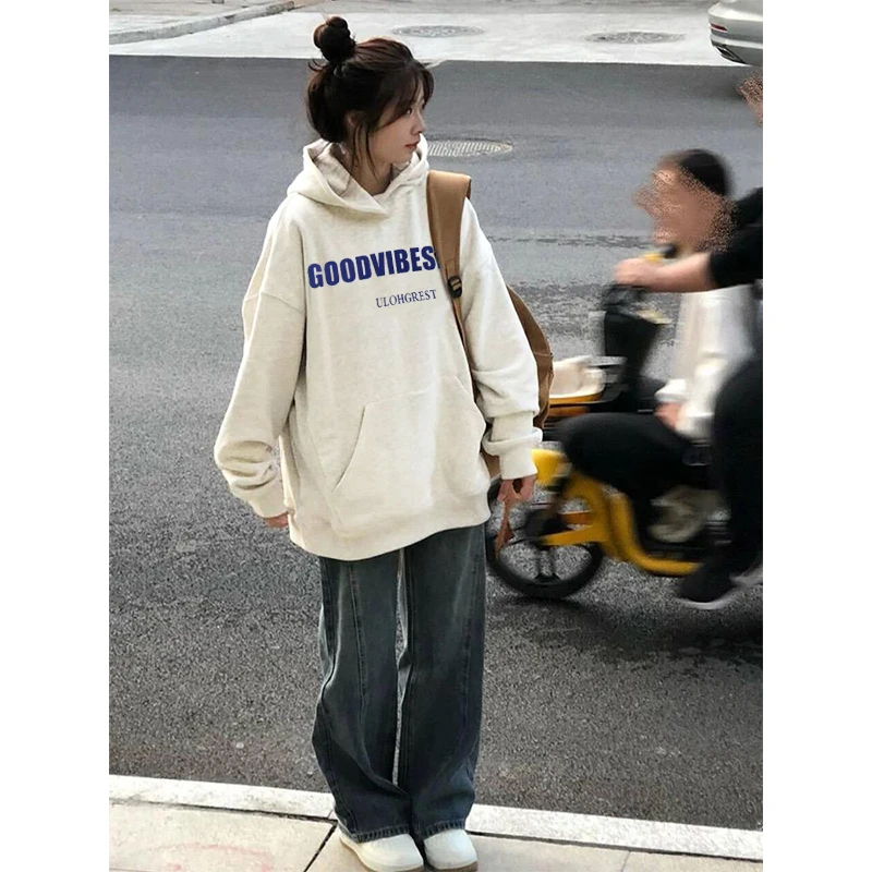 原创潮牌加绒加厚款450克重磅连帽圆领卫衣男女同款情侣YW016