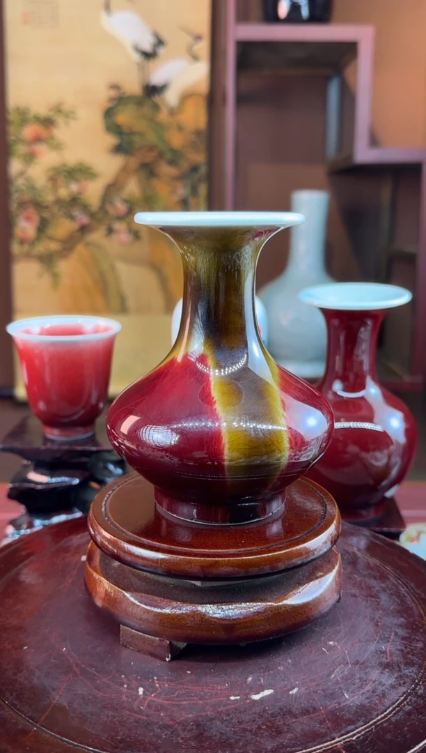 【闪购商品】瓶陶瓷小摆件小花器加底座
