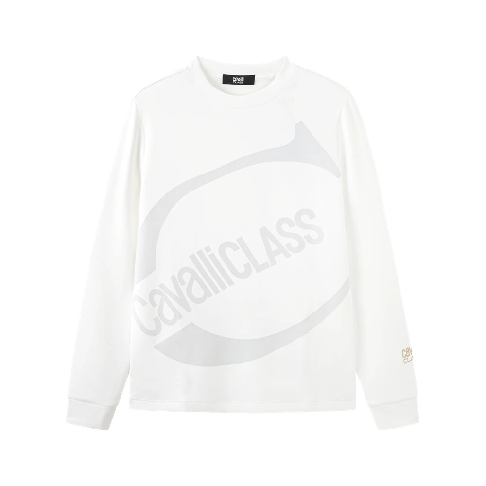 Cavalli Class卡沃利新款男士大logo印花字母长袖T恤CM102D3185