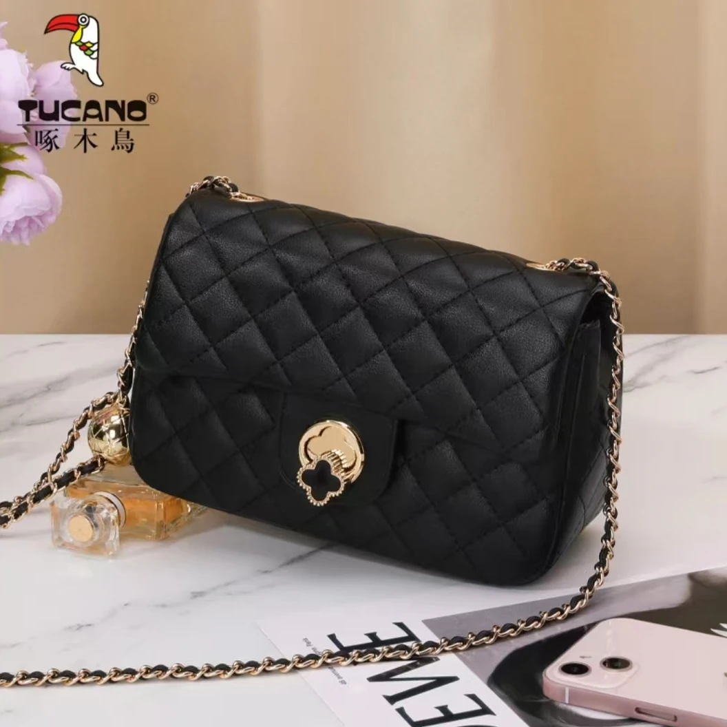 啄木鸟TUCANO[长20宽8高14]小香风菱格链条包时尚百搭单肩斜挎包