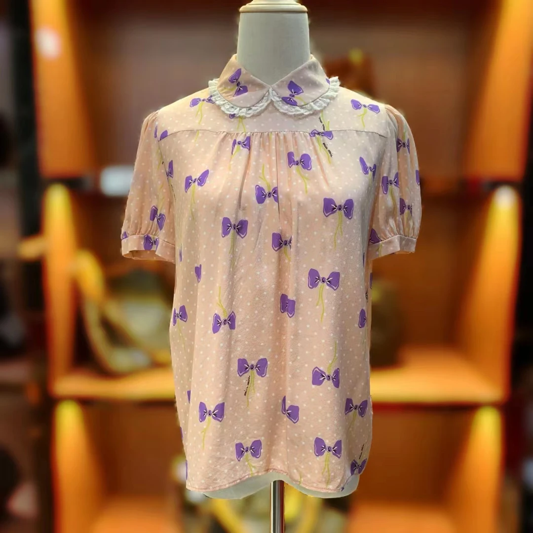 95新 MIU MIU/缪缪 安洁利严选雪纺衫/YK0083827