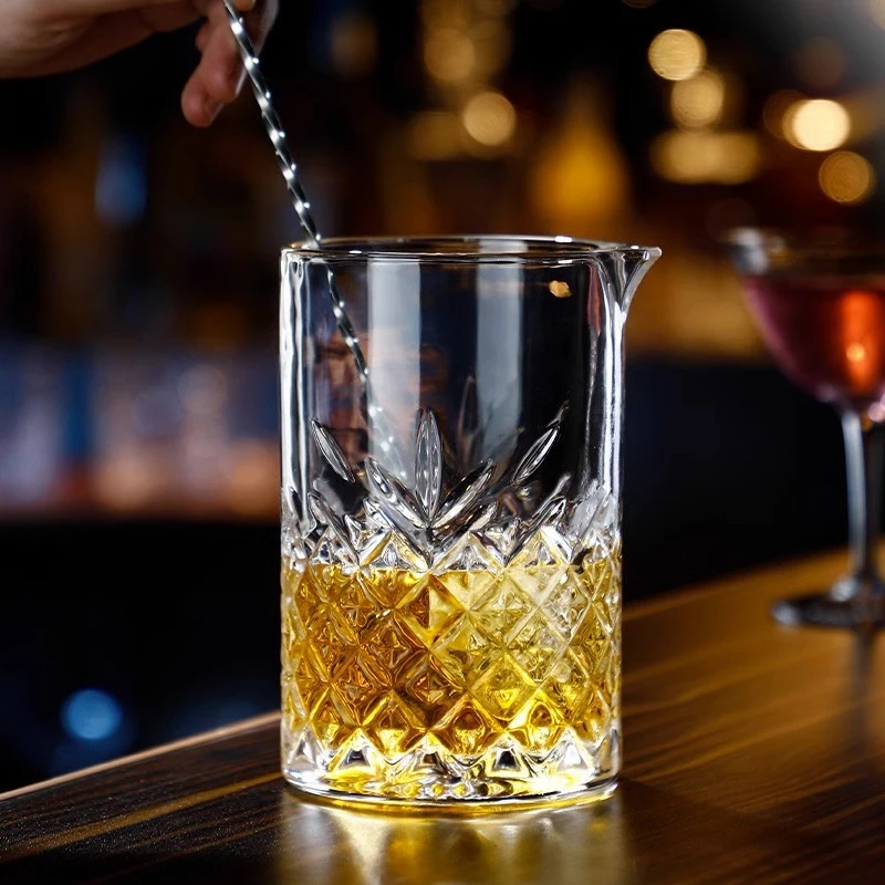 酒吧调酒杯无铅水晶玻璃鸡尾酒搅拌杯容器调酒师专业调酒器具创意