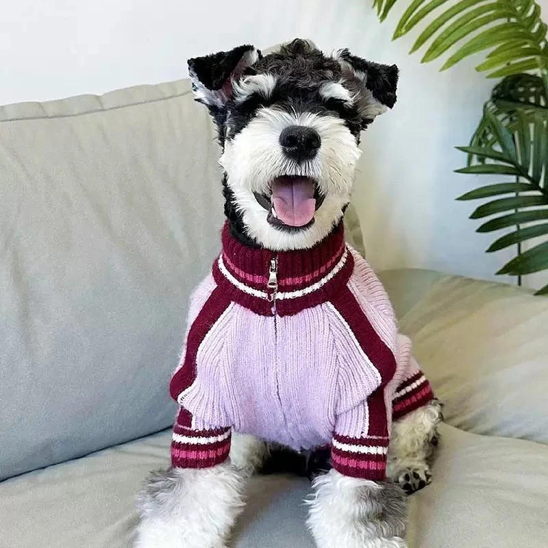 狗狗秋冬季外套加厚保暖针织毛衣雪纳瑞比熊约克夏小型犬宠物衣服