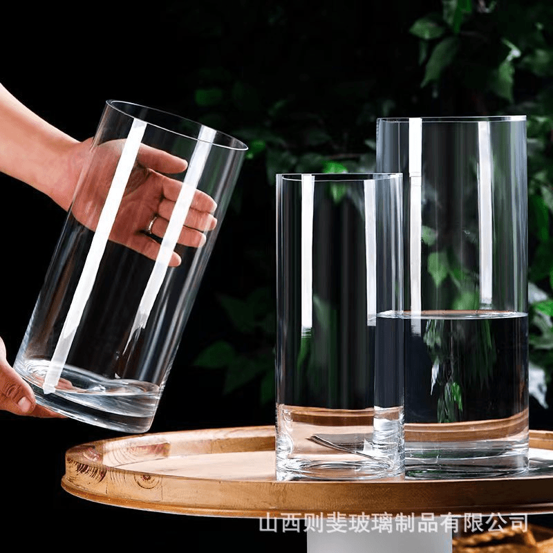 大号透明直筒玻璃花瓶批发客厅落地富贵竹鲜花水培花器摆件ins风