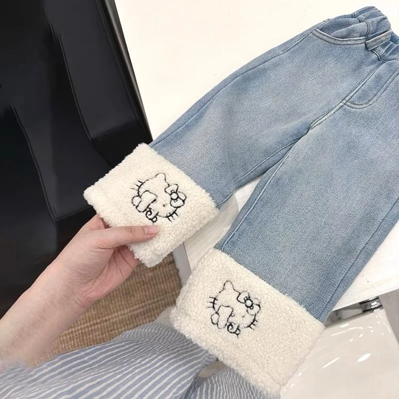 E3女童加绒牛仔裤no褪no焕！遵守下单！强褪扣芸费！