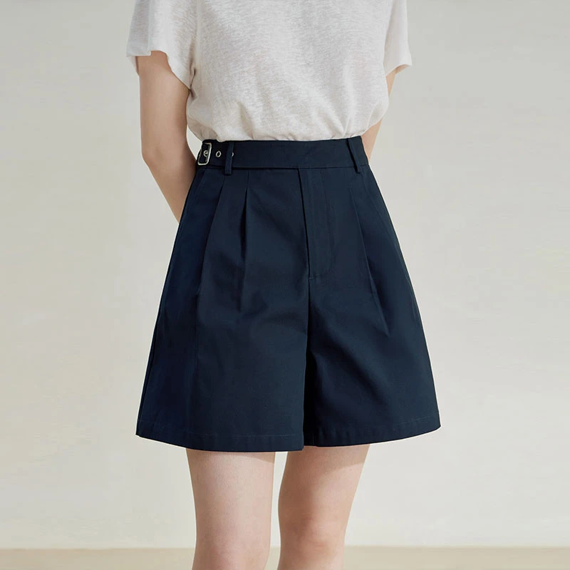 自巧小个子女装穿搭阔腿高腰短裤子显瘦工装百搭休闲裤23ZQ92519