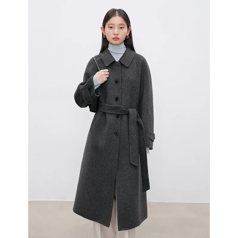 自巧小个子女装穿高级感驼绒双面呢大衣外套韩系毛呢 24ZQ94099