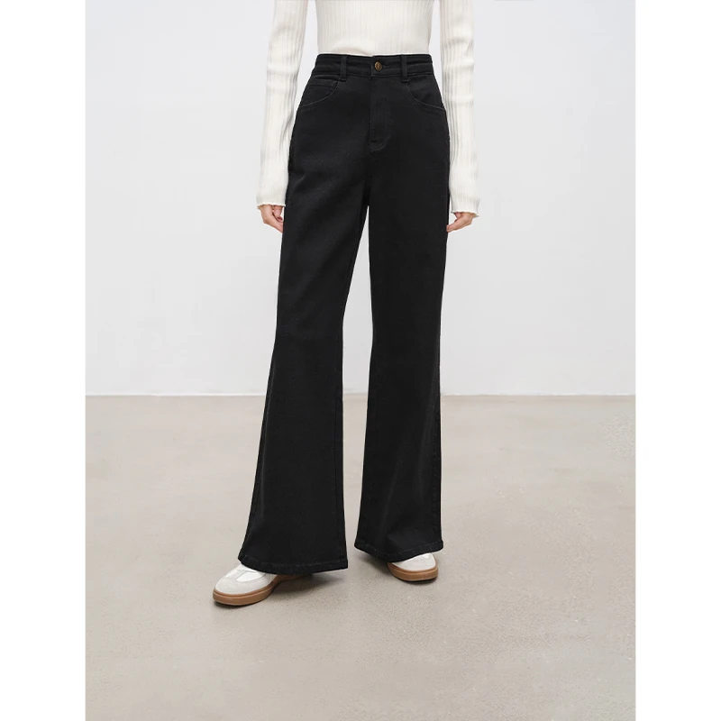 自巧小个子女装穿搭弹力显瘦微阔牛仔裤高腰显瘦喇叭裤 24ZQ94218