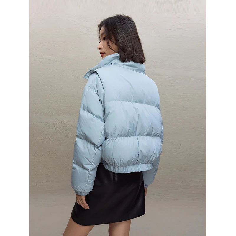 自巧小个子女装穿搭时尚韩系短款羽绒服百搭白鸭绒外套 23ZQ94021