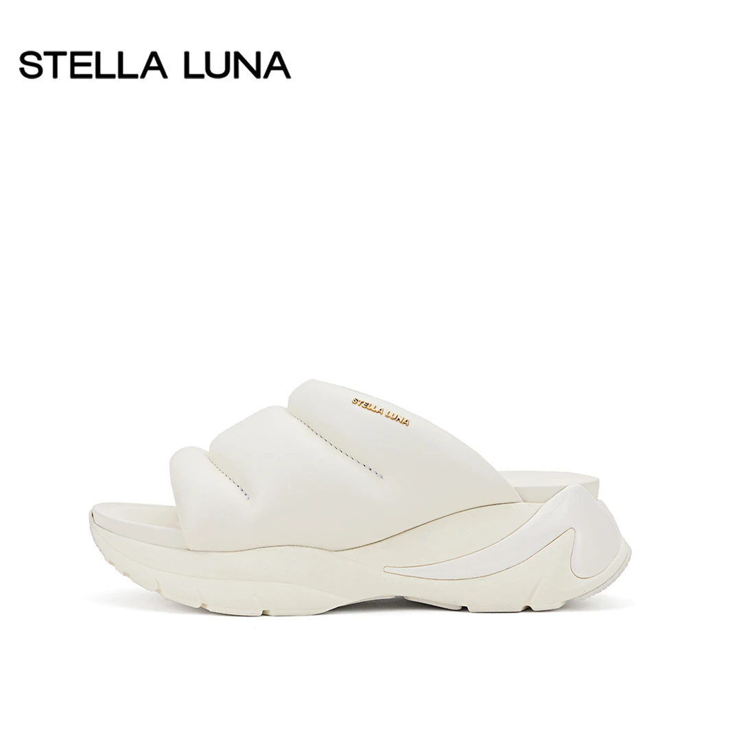 STELLA LUNA女鞋夏季新款绵绵拖沙滩面包运动厚底拖鞋女外穿凉鞋