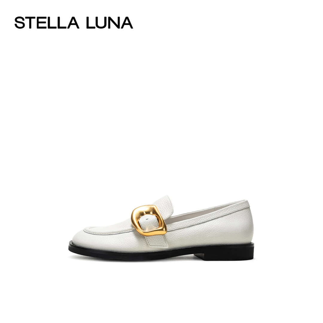 STELLA LUNA女鞋24SS官方单鞋BRASS TACKS简约金属扣饰乐福鞋