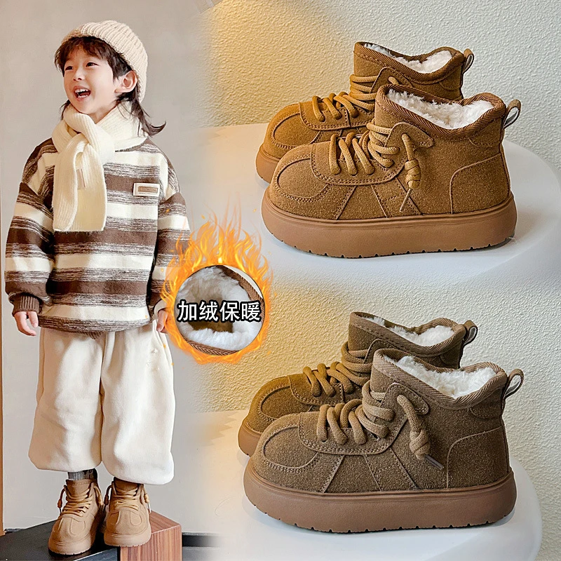 秋冬新款儿童雪地靴2024保暖舒适童棉靴户外加厚加绒童靴126