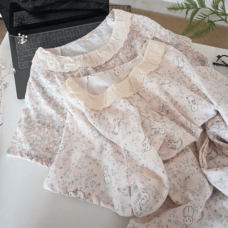 夏季薄款柔软全棉婴儿棉纱短袖短裤睡裙宝宝棉透气吸汗睡衣女套装