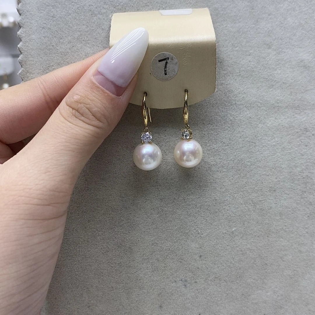 淡水珍珠耳饰银S925镶嵌