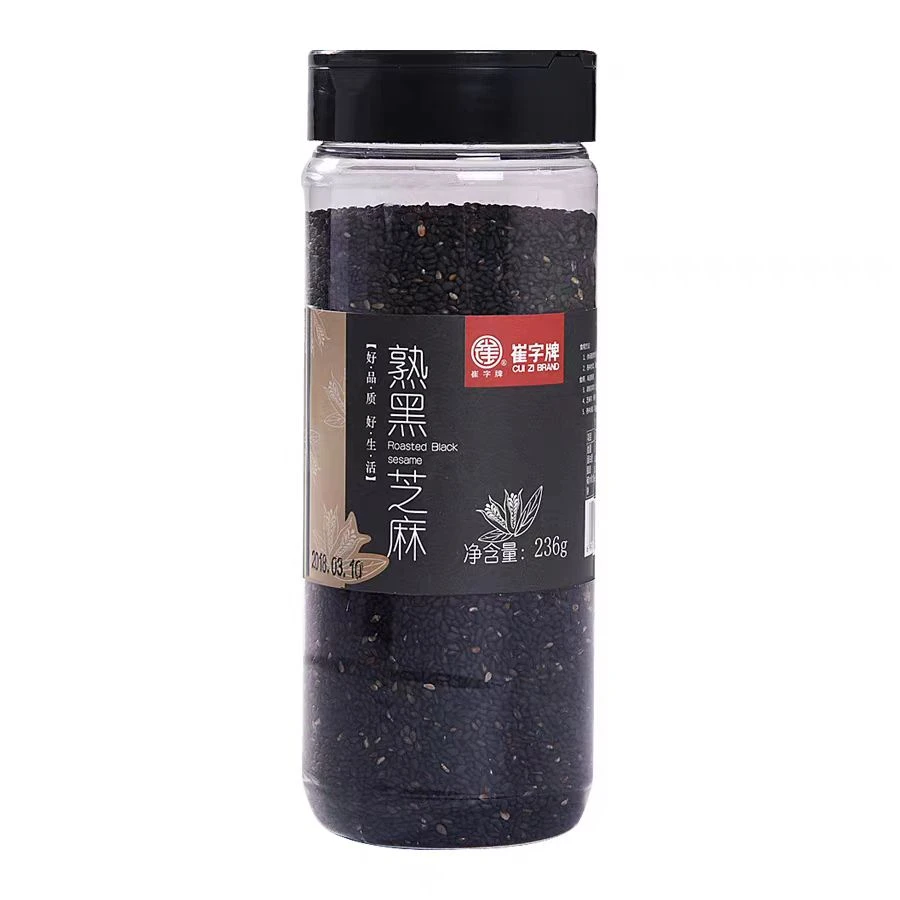 中华老字号崔字牌熟黑芝麻开盖即食无添加颗粒饱满236g每瓶一瓶装
