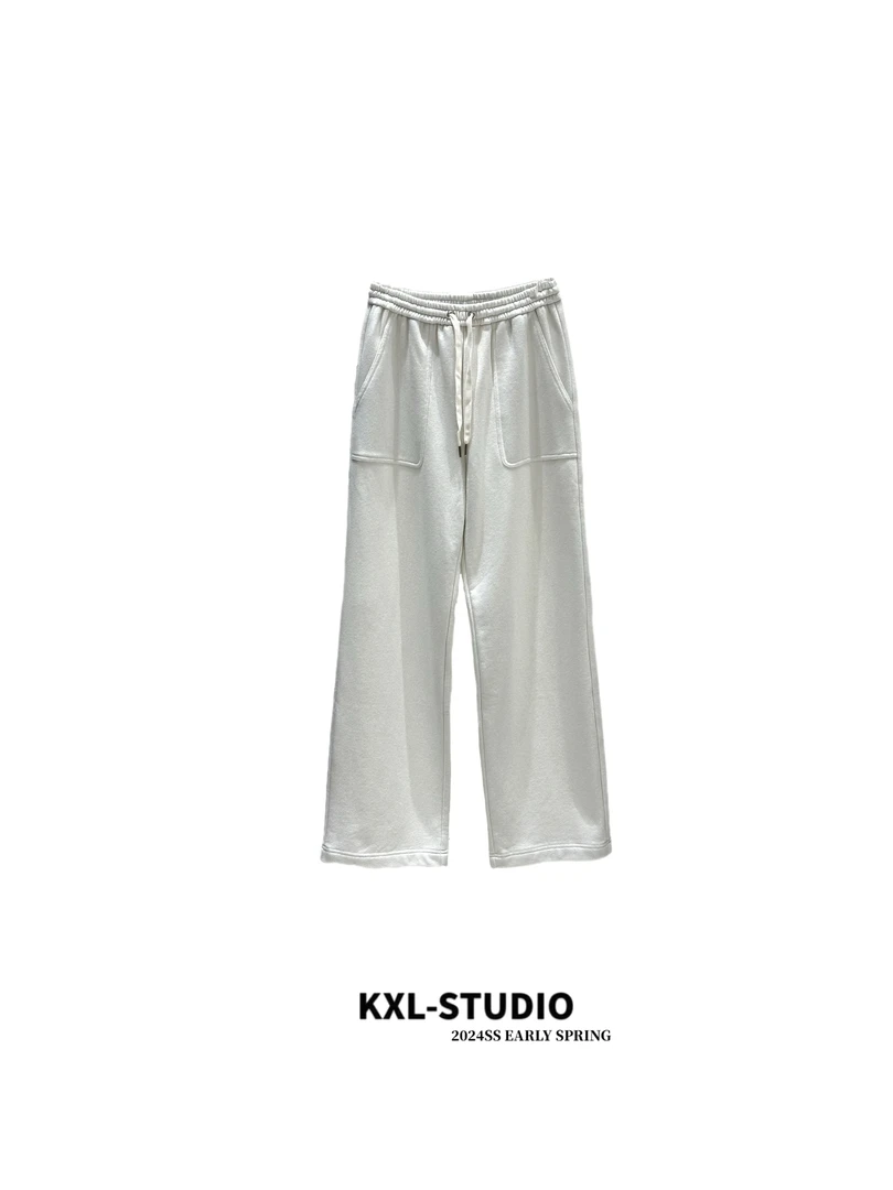 KXL-STUDIO【KELE精选】老钱特定纱松紧卫裤366