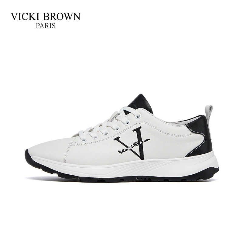 VICKI BROWN男士真皮皮鞋休闲鞋男百搭运动鞋男款轻便时尚舒适