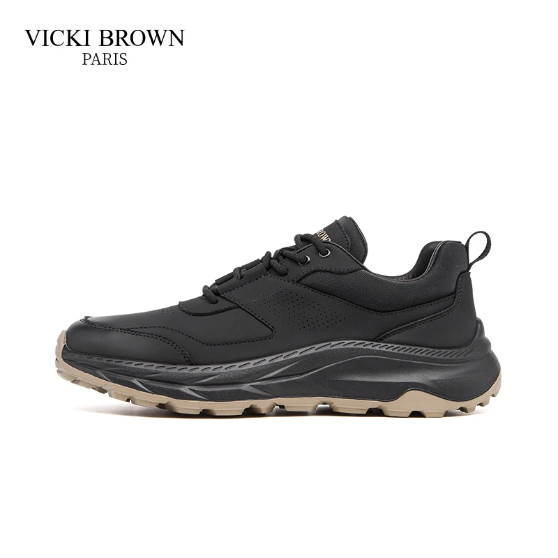 VICKI BROWN轻奢男鞋防滑耐磨轻便软底户外运动鞋休闲皮鞋子