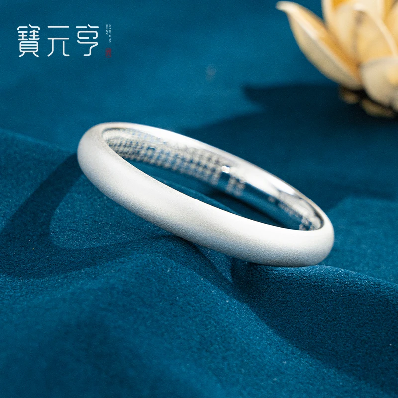 足银手镯 999纯银古法心经闭口手镯经典传承简约百搭不掉色手镯