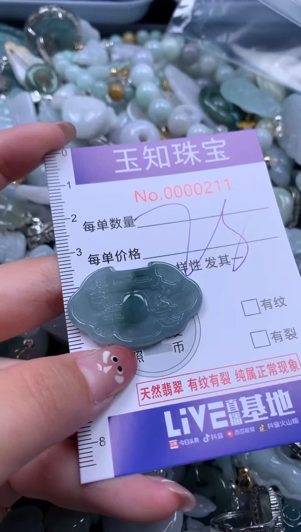 【闪购商品】翡翠吊坠(赠链)未镶嵌配绳子0211