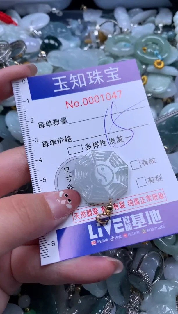 【闪购商品】翡翠吊坠(赠链)未镶嵌配绳子1047
