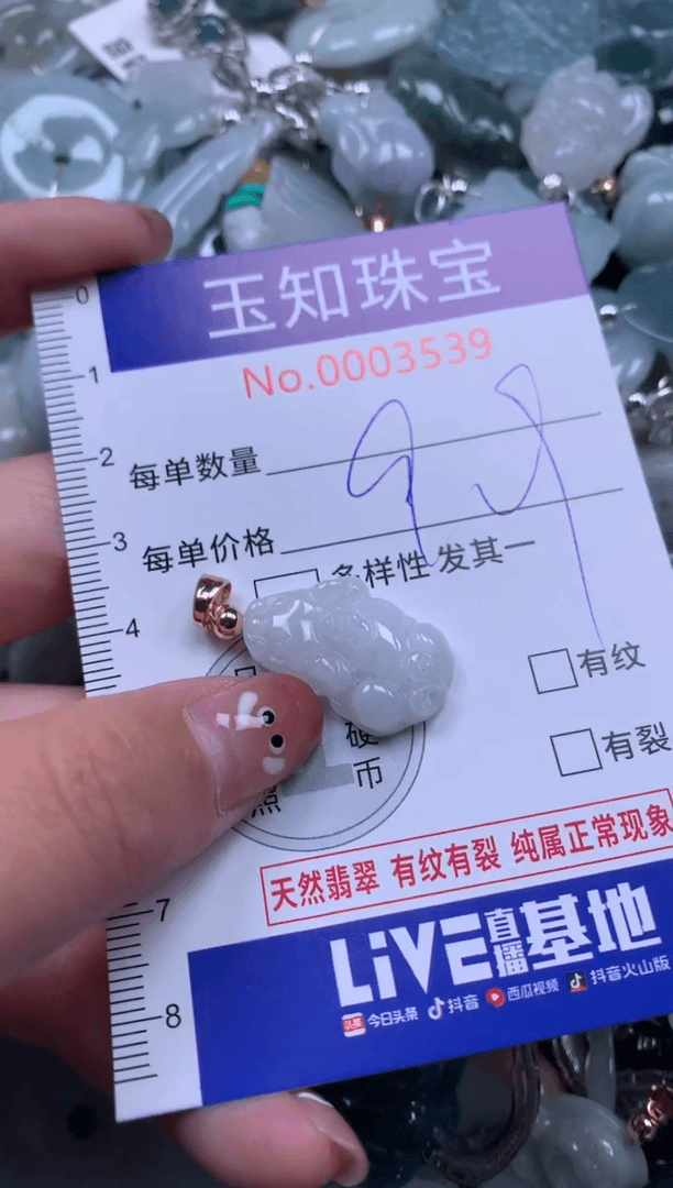 【闪购商品】翡翠颈饰未镶嵌3539配绳子