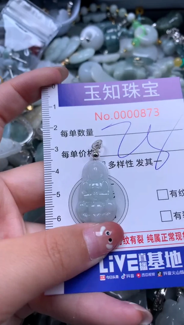 【闪购商品】翡翠吊坠(赠链)未镶嵌配绳子0873