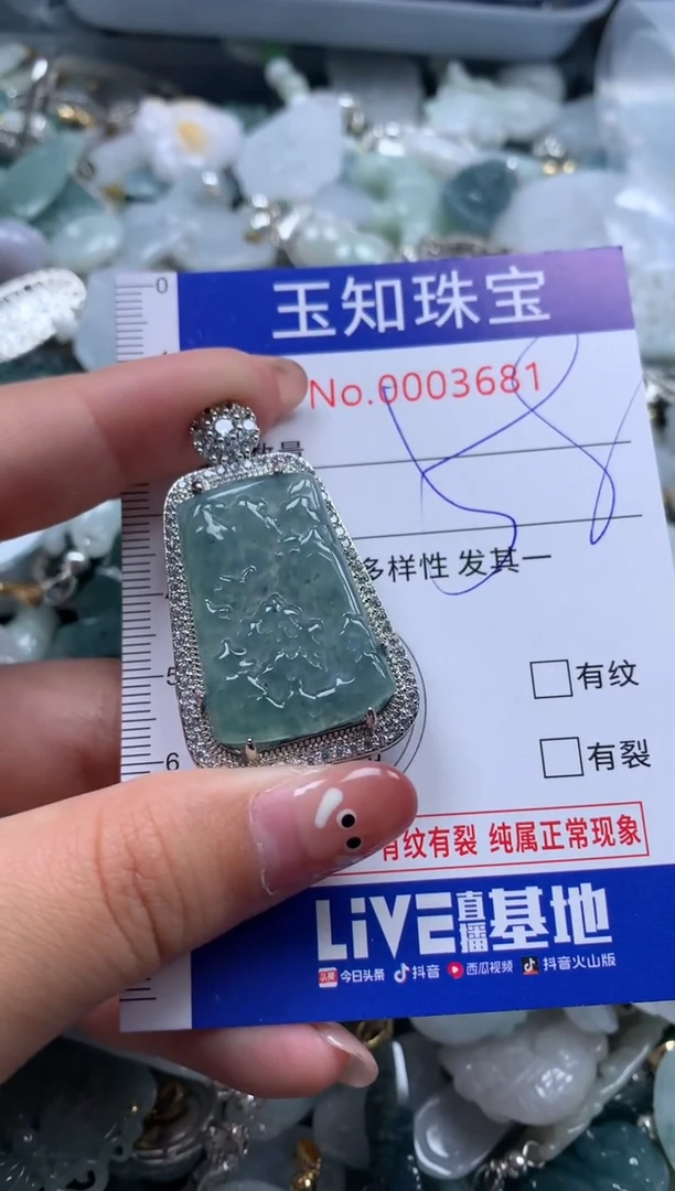 【闪购商品】翡翠颈饰未镶嵌配绳子3681