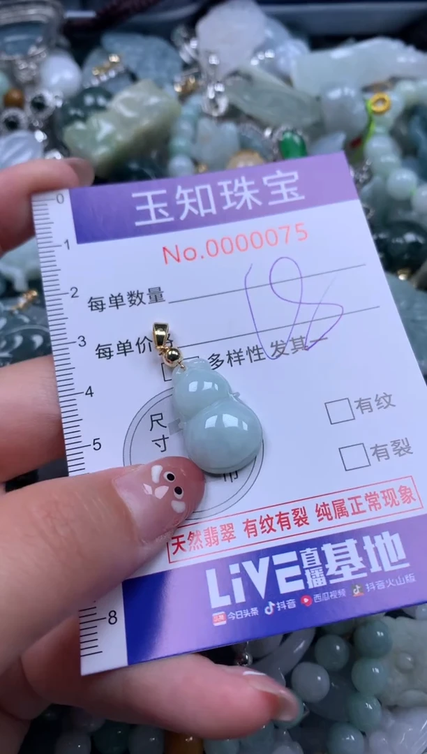 【闪购商品】翡翠吊坠(赠链)未镶嵌配绳子075