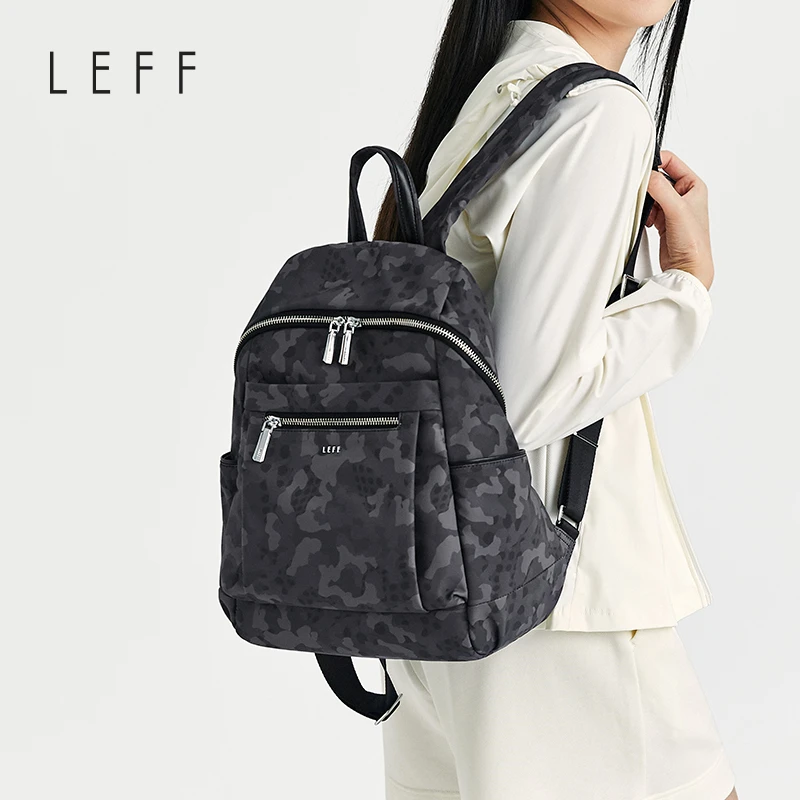 LEFF莱夫尼龙帆布双肩包2024新款时尚彩色背包户外旅行大容量书包