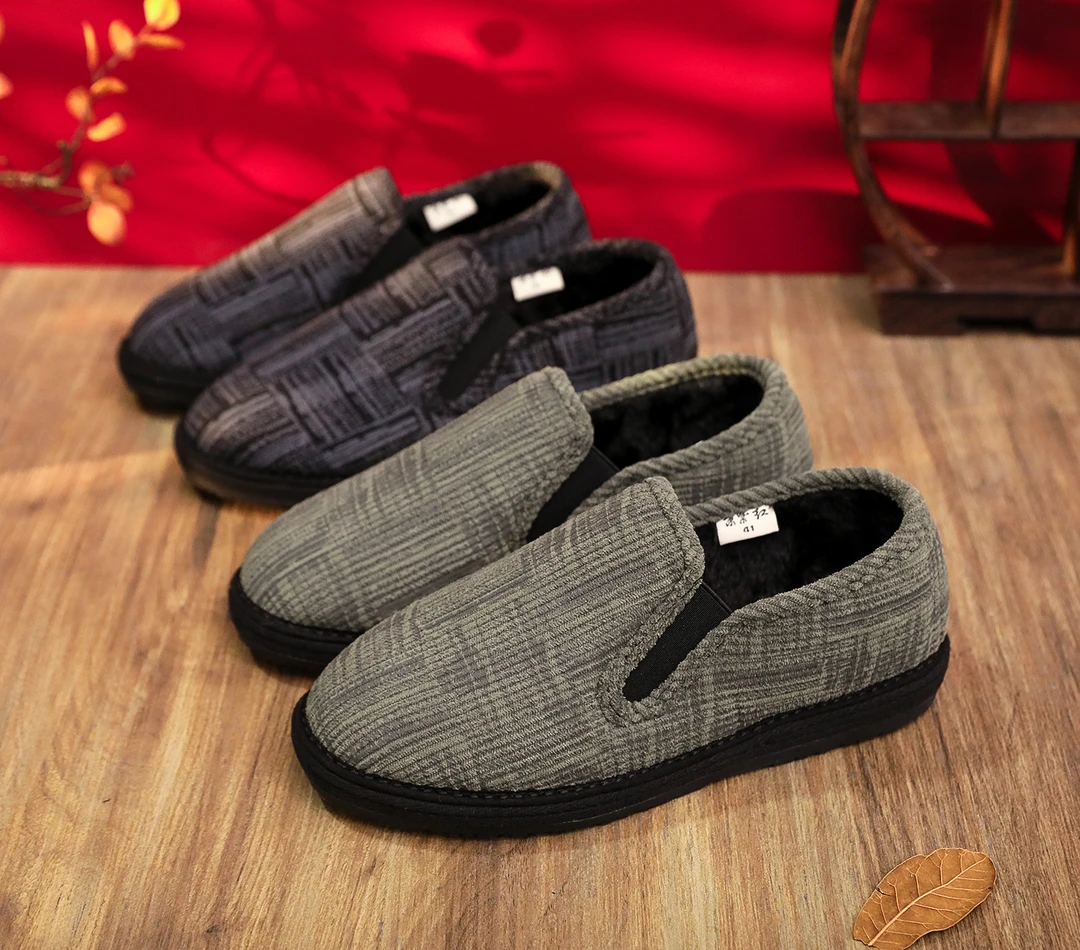 加绒加厚千层底布鞋爸爸爸爸鞋秋冬季男款老年软底爆款手工棉鞋