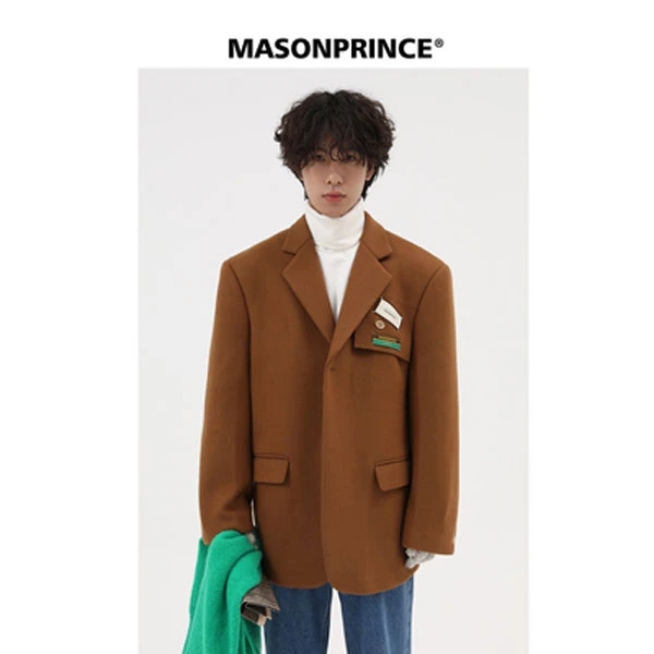 MASONPRINCE 秋季潮牌张子枫画报同款西服外套复古潮流休闲西装男