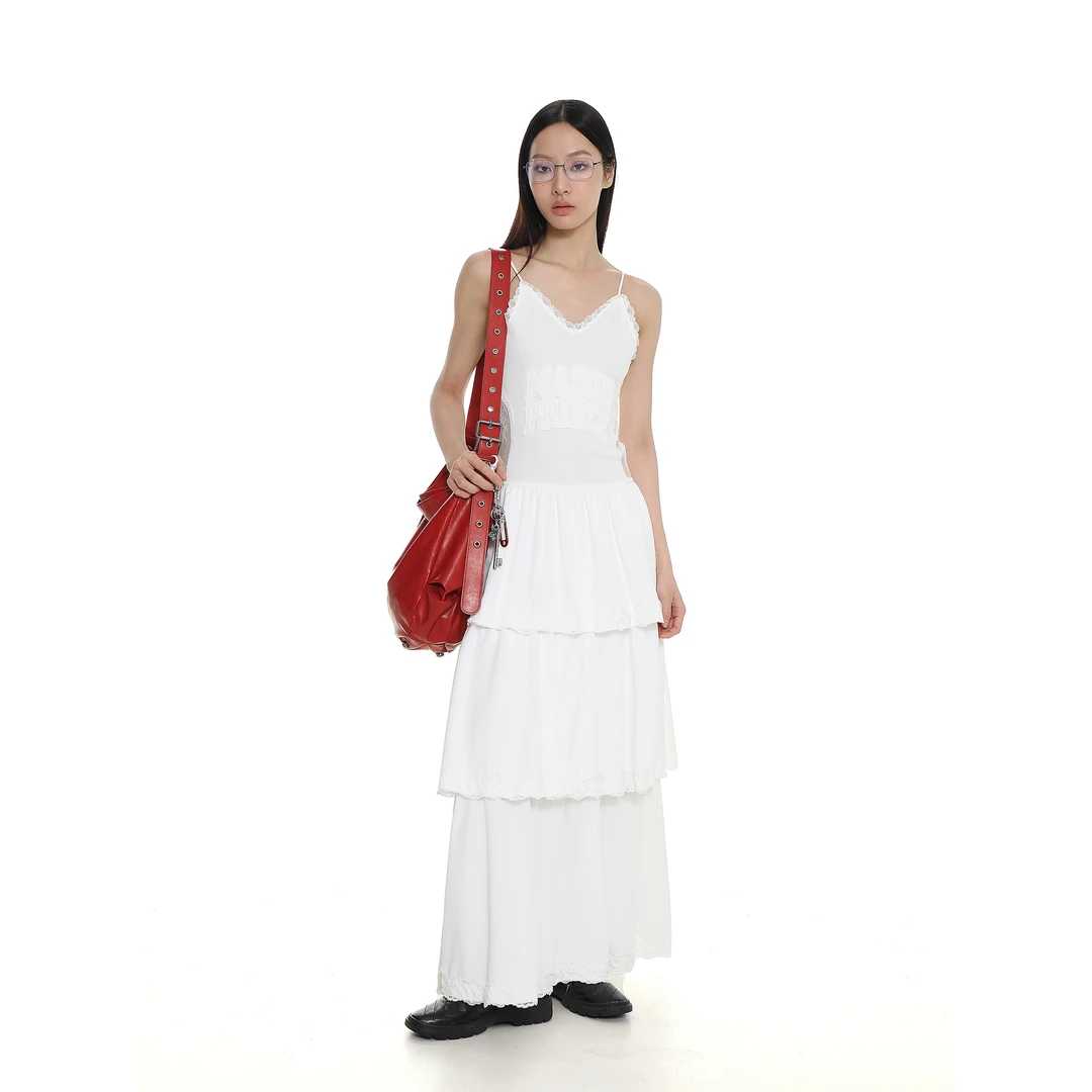 MASONPRINCE门店限定Clean蕾丝网眼运动型休闲多层次连衣裙吊带裙