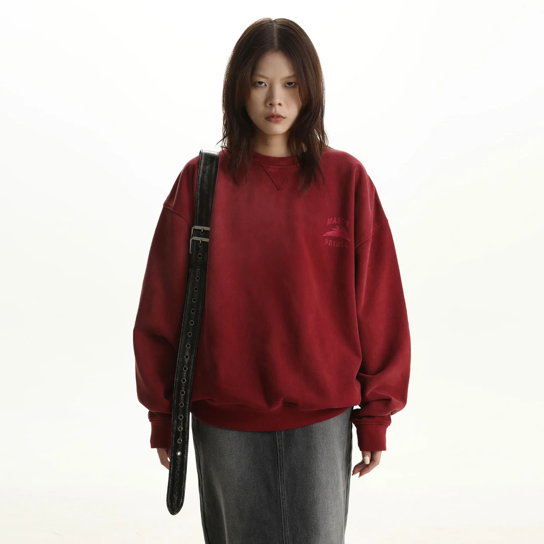 MASONPRINCE 春季兔年限定高克重炒色圆领卫衣男潮流宽松休闲上衣