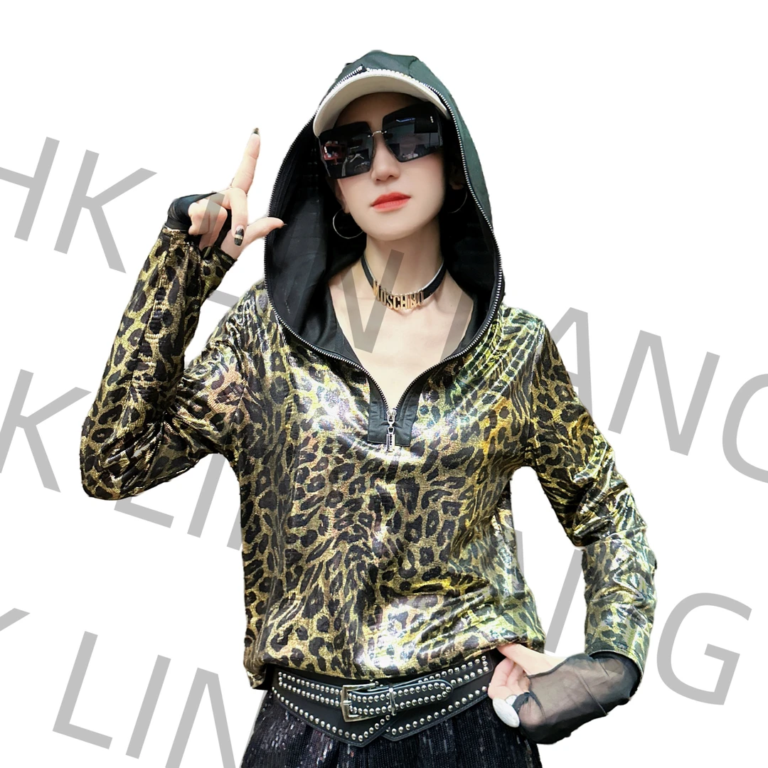 伦哥定制 I 洋气时尚休闲轻奢气质连帽长袖T恤 0398#