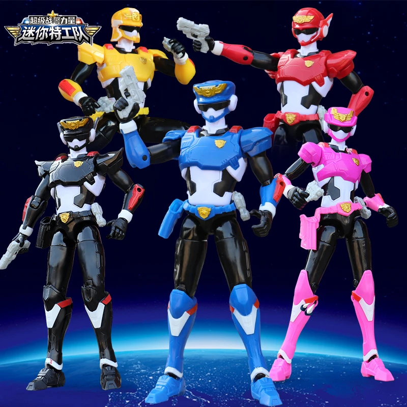 正版迷你特工队7超级战警力量人偶手办可动公仔福乐警察机甲金刚