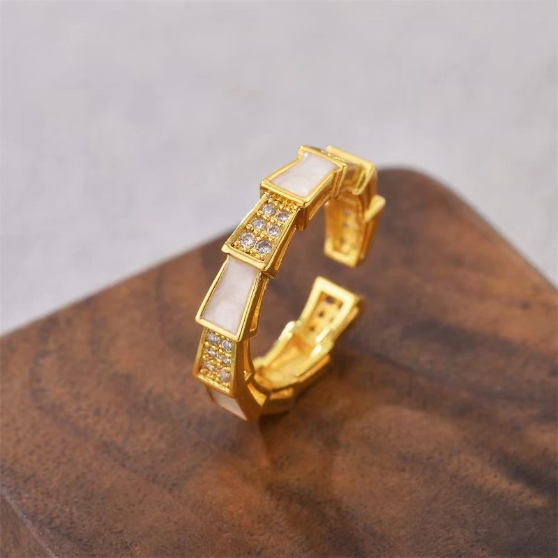 钛钢琉璃戒指 钛钢戒指53 秋冬新品日系高级感戒指个性竹节开口戒