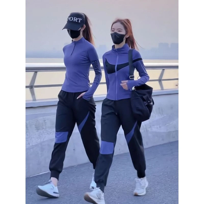 时尚运动套装女2024春夏新款小个子跑步健身速干衣卫裤两件套女