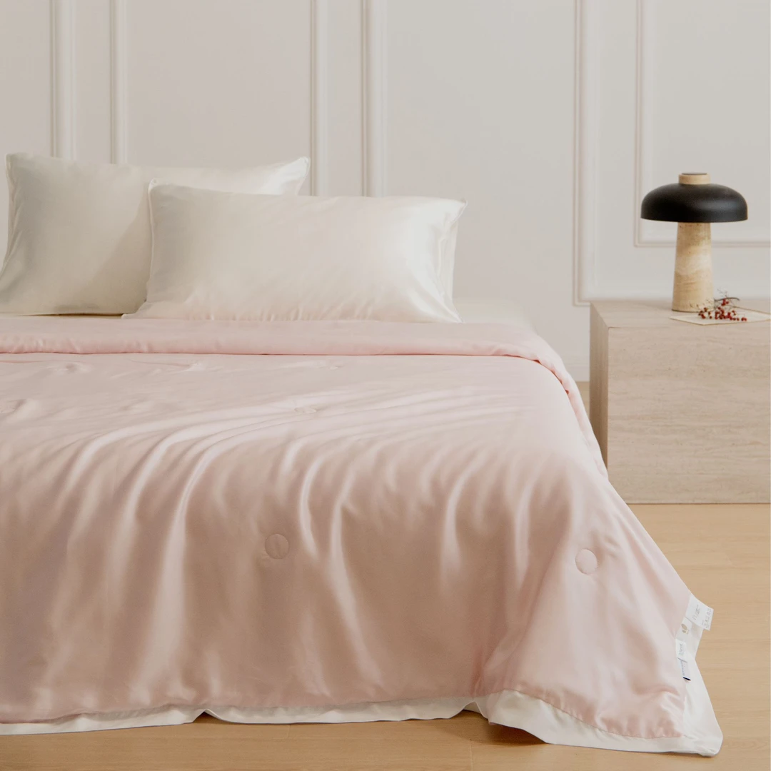 舒雅生活之夏x天丝纯色桑蚕丝夏被夏凉被凉感针织轻奢薄款空调被