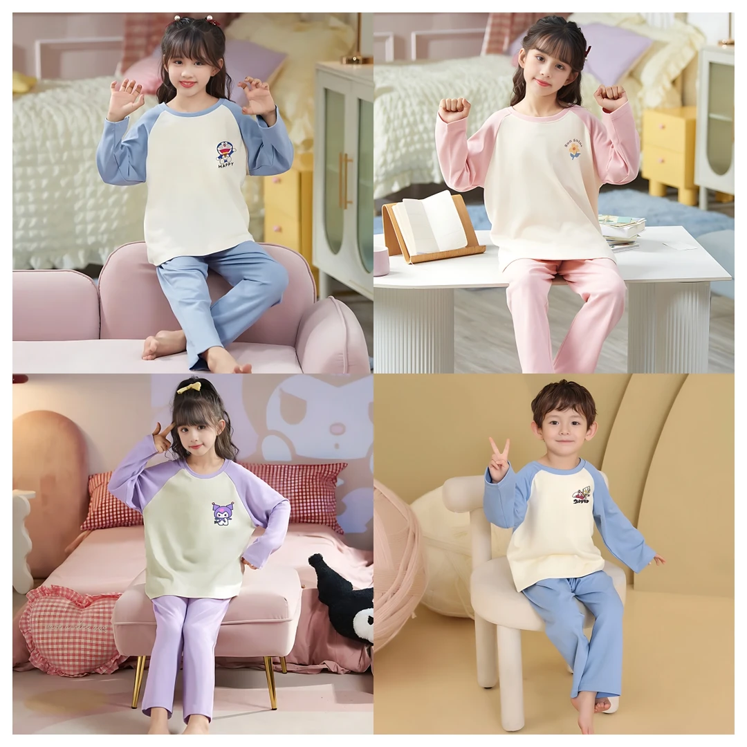 儿童春秋时尚德绒宽松休闲家居服套装