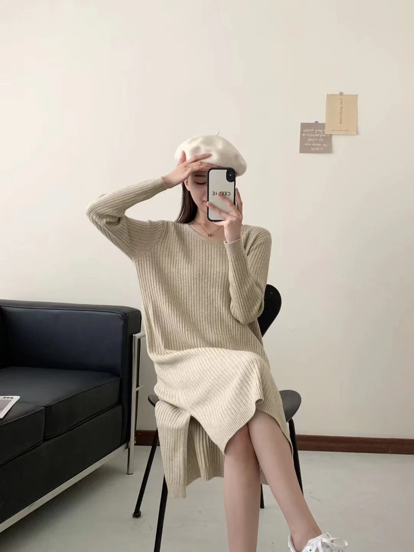 {按照衣架上的编码拍} 新品 显瘦 气质 减龄 针织 长袖连衣裙女