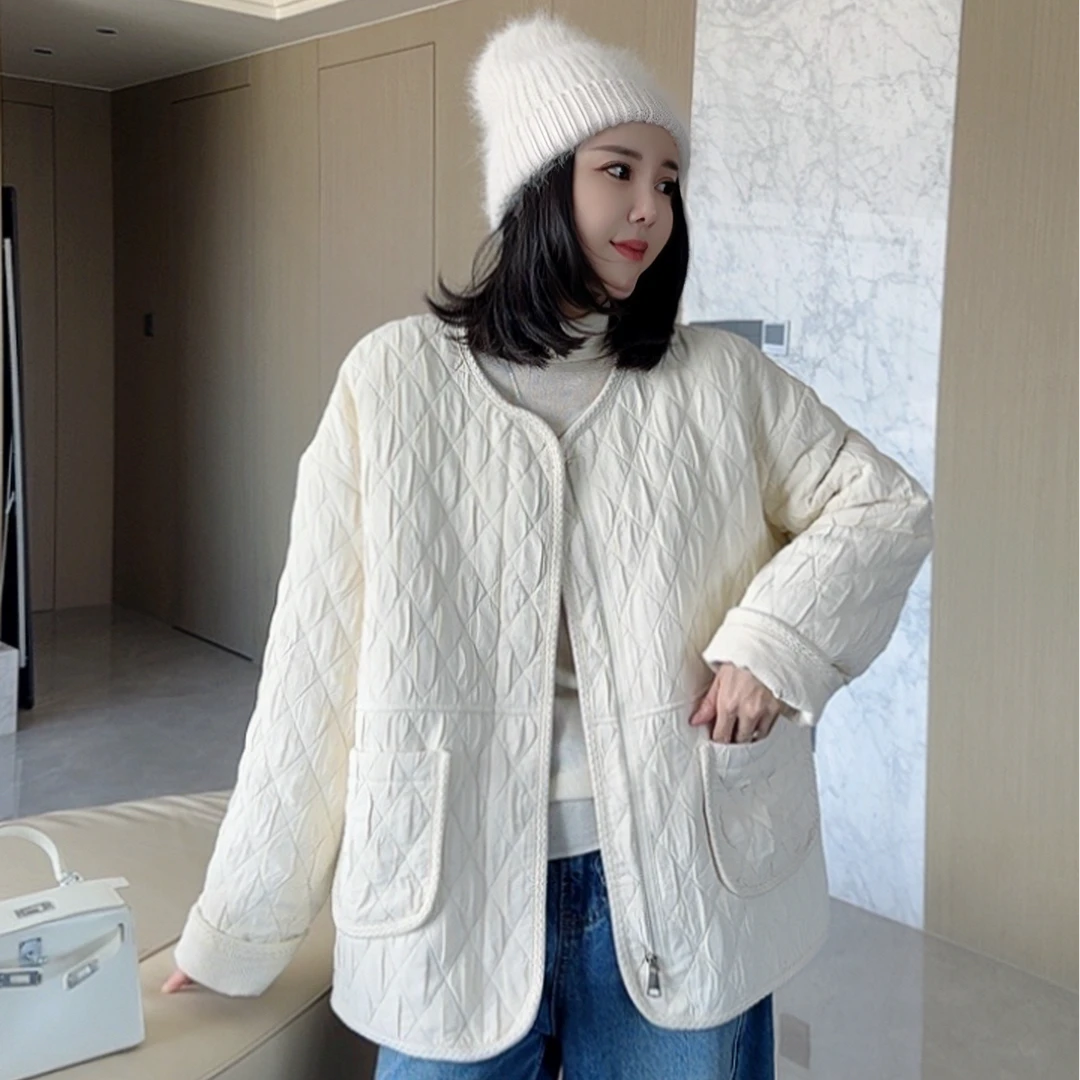 蜗牛家档口新款百搭气质款简约拉链棉服8753