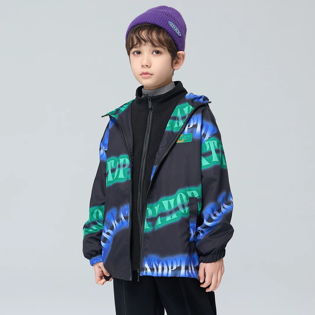 男童三合一外套春秋运动休闲上衣中大童儿童夹克 WYSU850039