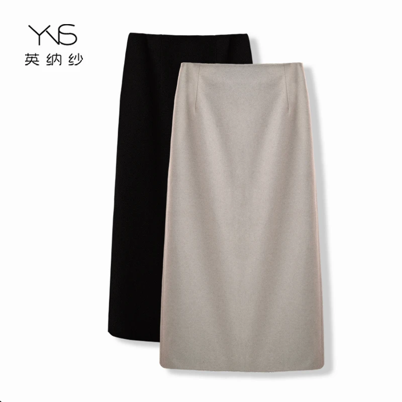 【80厘米裙长秋冬半身裙】毛呢子高腰显瘦百搭A字裙中长款一步裙