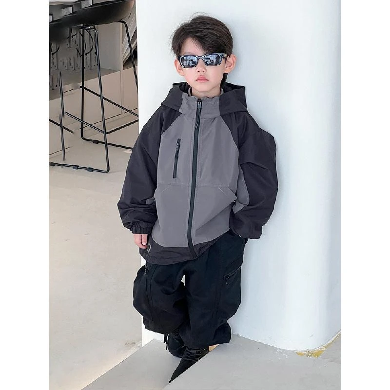 男童加绒冲锋衣外套2023冬季新品韩版儿童保暖上衣连帽童装冲锋衣