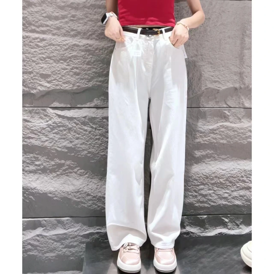 【三懿服饰】阔腿牛仔裤高腰显瘦宽松垂感设计感拖地裤-2376