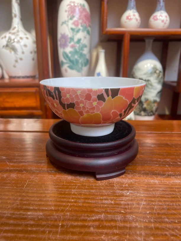 釉下五彩手绘满花饭碗