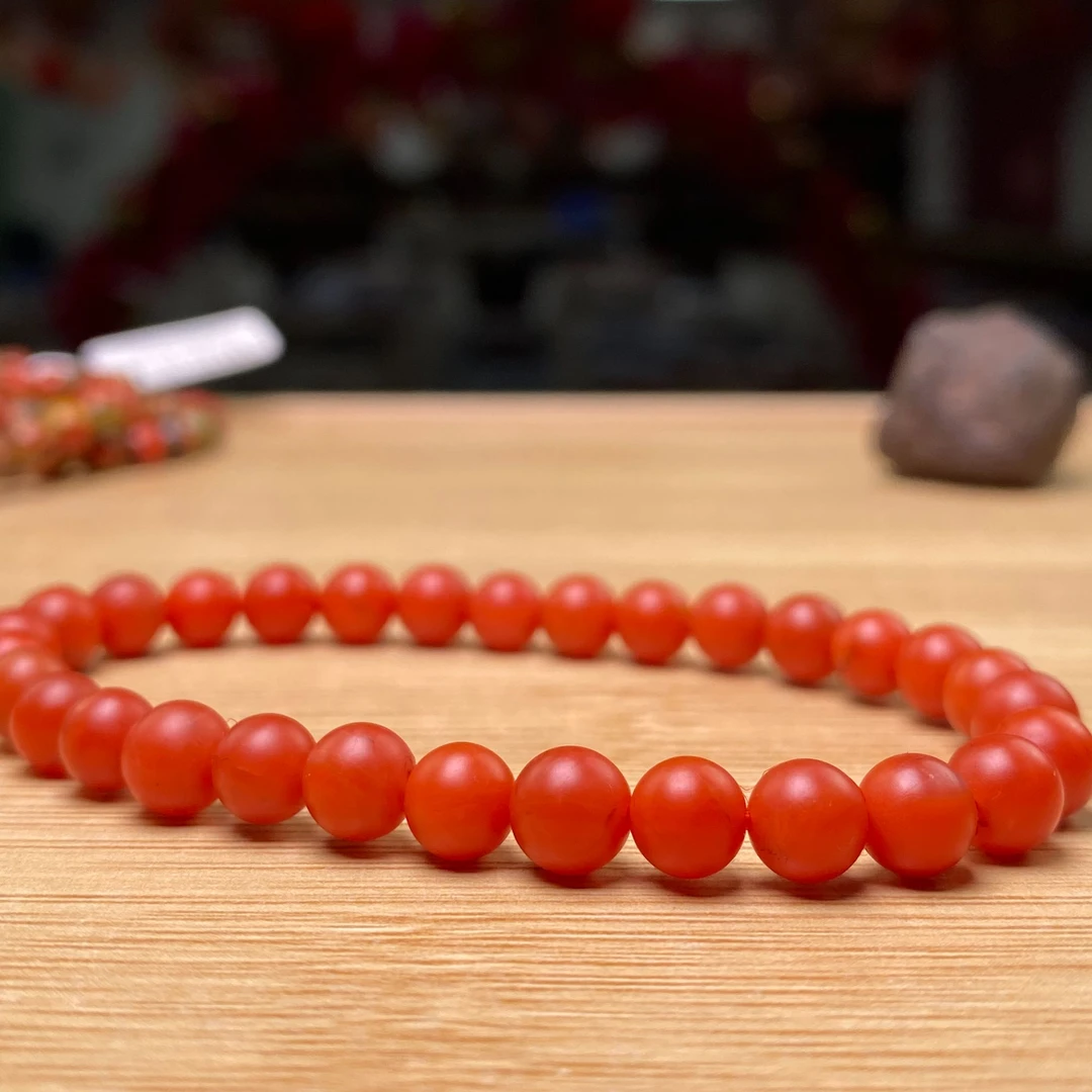 诚信经营支持年退换 保山南红康鸡偏锦红4级手串6mm  多样性发一