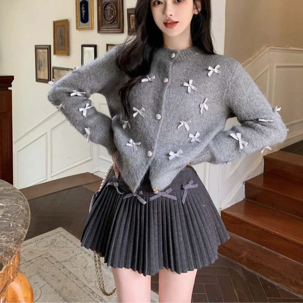 秋冬毛呢新款高腰小香风百褶裙子女显瘦半身裙小个子短款高腰短裙